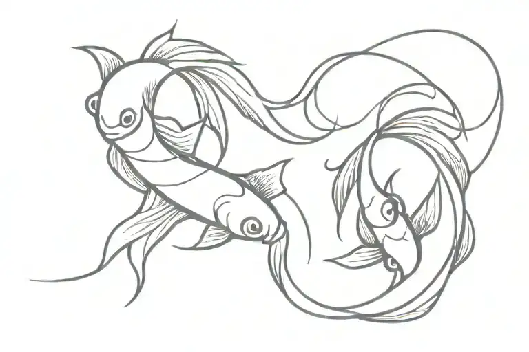 Koi Fish Yin Yang Tramp Stamp