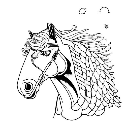 A Horse Riding A Harley Davidson Motorcycle