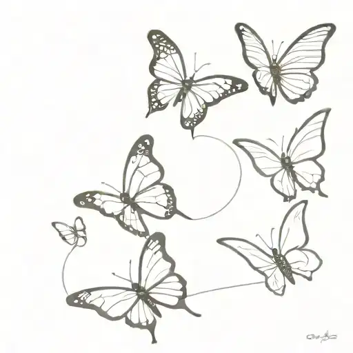 3 Butterflys Going Down Rib Cage