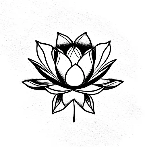 Lotus Flowe With Cresent In Mandalam Art