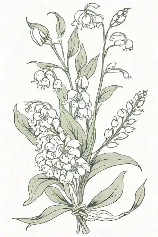 Lily Of The Valley And Hawthorn Bouquet Tied