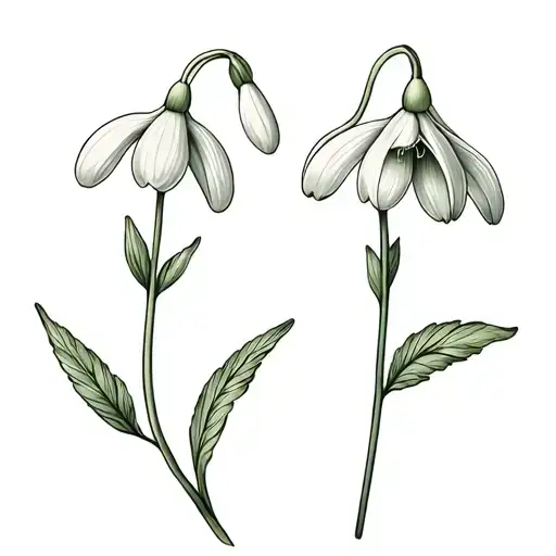 Snowdrop And Marigold With Love You More On The Stem