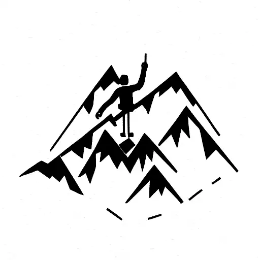 Mountain Climber On A Line