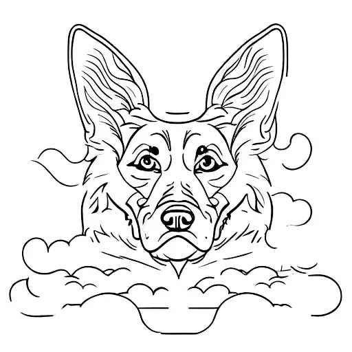 Draws Silhouette Of Dog Lying Down In A Single Stroke