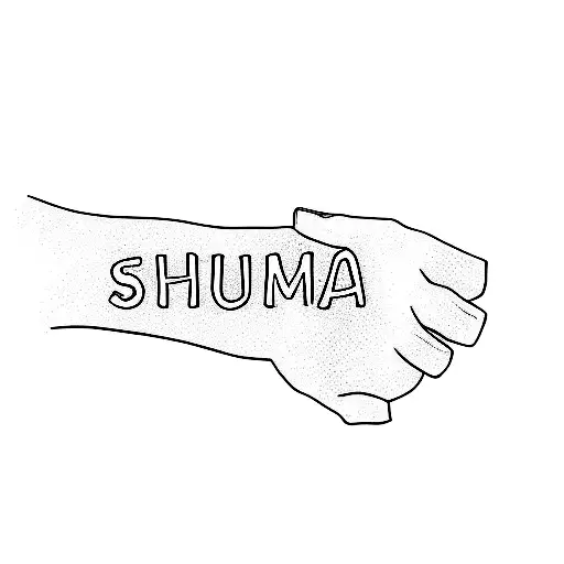 A Person's Arm With The Word Shumba Written On It