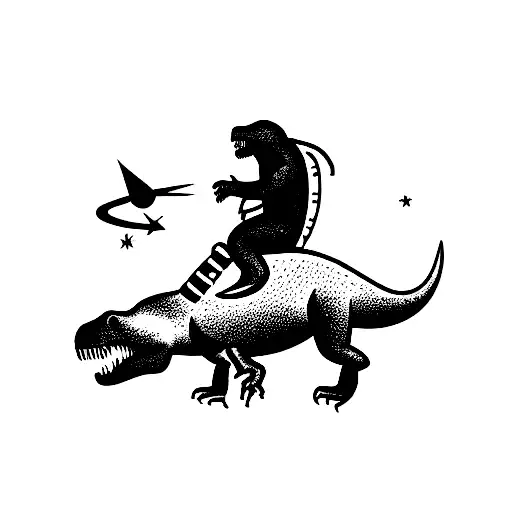 Astronaut Riding A T-rex