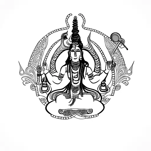 Abstract Representation Of Lord Shiva With A Stethoscope