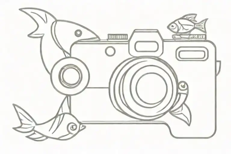Photo Camera And Fish