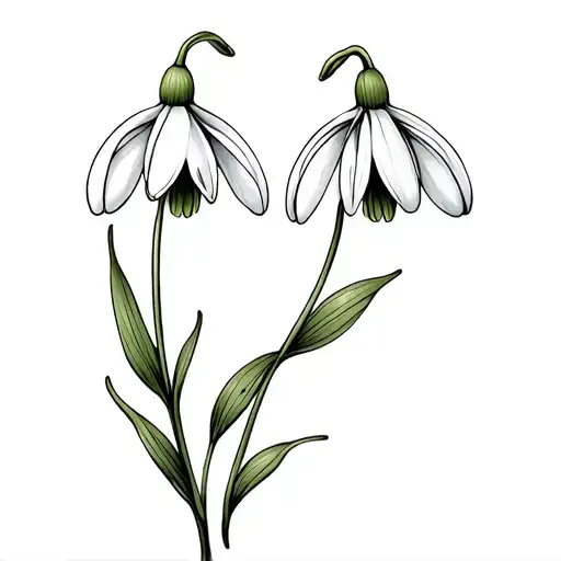 Snowdrop And Marigold With Love You More On The Stem Of The Snowdrop