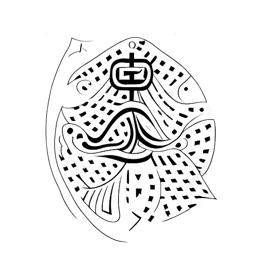 A Minimalist Tattoo Of A Psychology Symbol Formed With Musical Notes