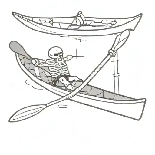 Skeleton On A Kayak