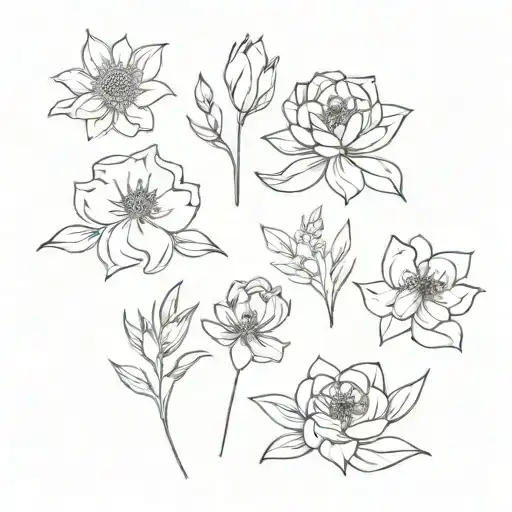 July September November December Birth Flower Bouquet