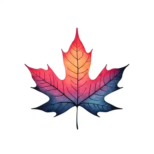 Ombre Fall Maple Leaf