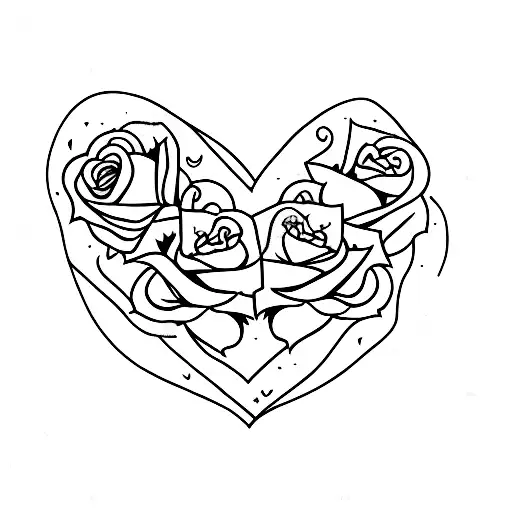 Hearts And Roses On A Line