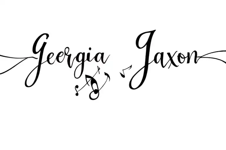 Script With Names Georgia Jade And Jaxon With Musical Notes