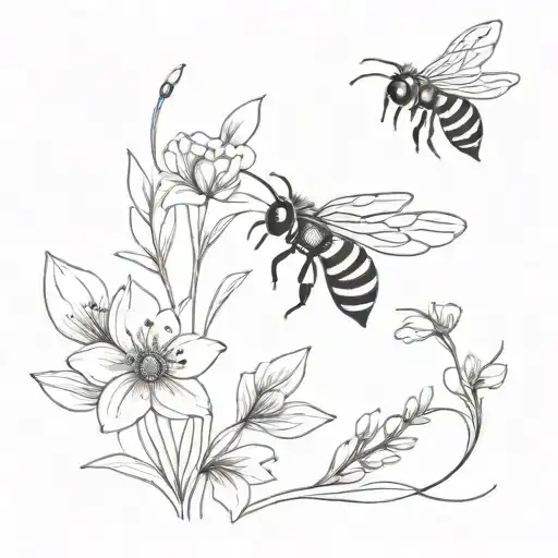 Bee Honey Flowers Feminin