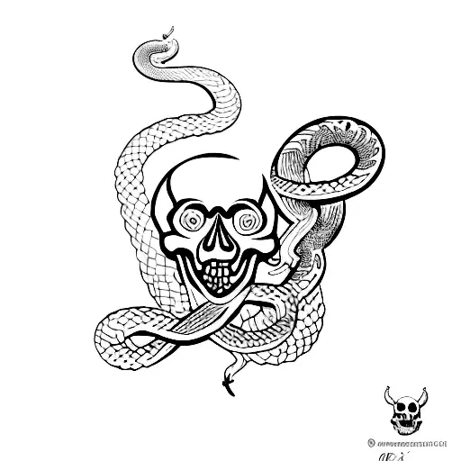 Skull With Snake