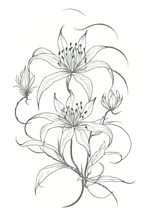 Spider Lily With Scorpion Intertwined