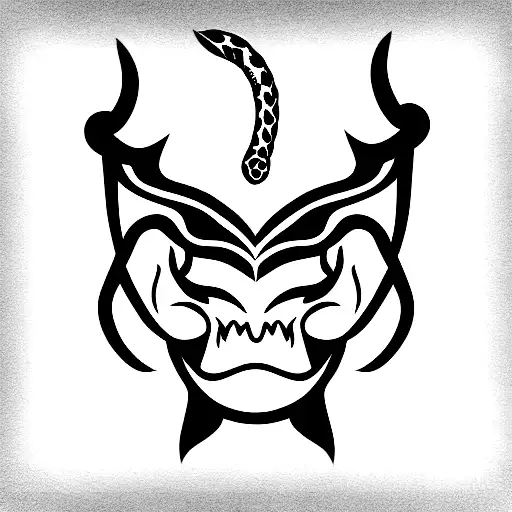 Oni Mask With A Snake