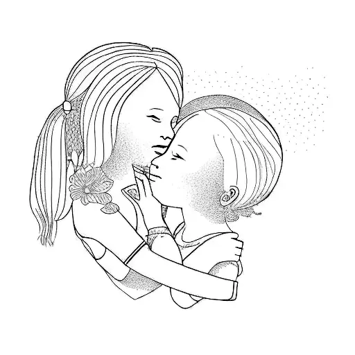 Two Children Hugging In A Heart Shape