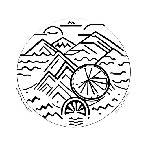 Plate Of Food With A Mountain Landscape Inside