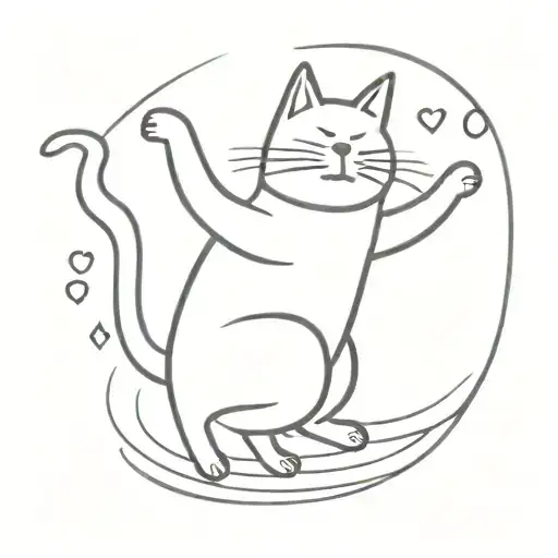 A Playful Design Of A Dancing Cat Wearing A Kpop Idol Outfit