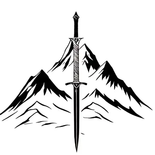 Mountain With Sword