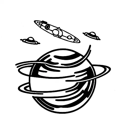 Astronaut Lines Planets