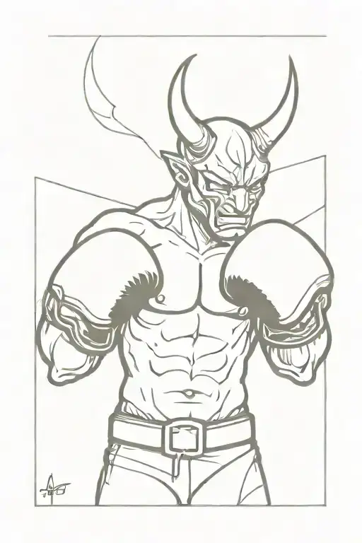 Demon Wearing Boxing Gloves