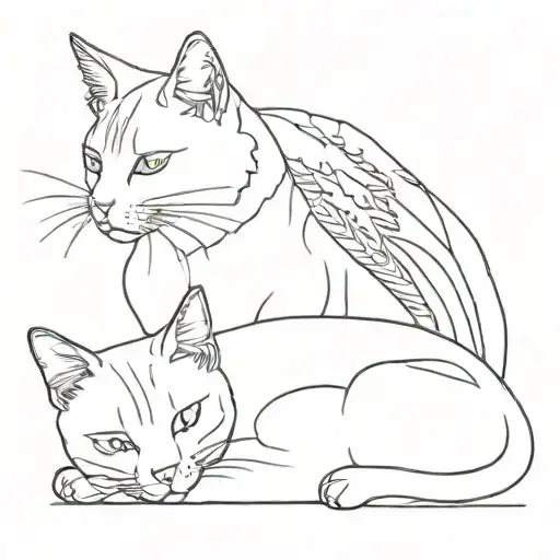 Cat And Dear Laying Close Together