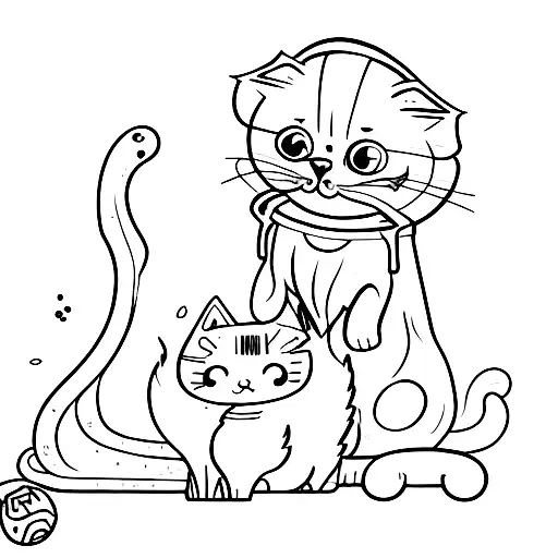 Cat Try To Reach The Toy