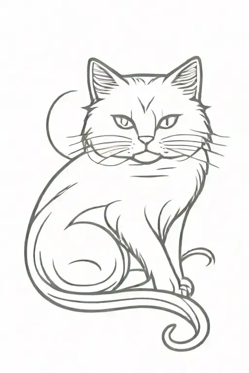 Color Fluffy Stretching Cat