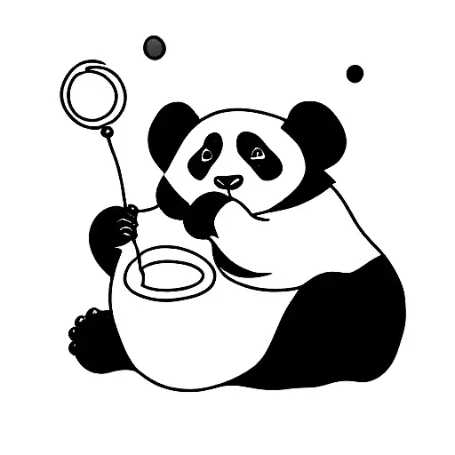 I Would Be Sitting Panda Blowing Soap Bubbles