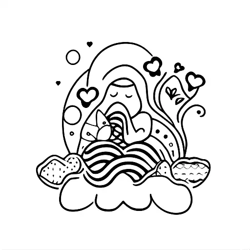 Baby And Mum Outline