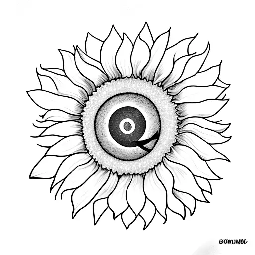 A Manga-style Sunflower With A Hidden Marvel Symbol