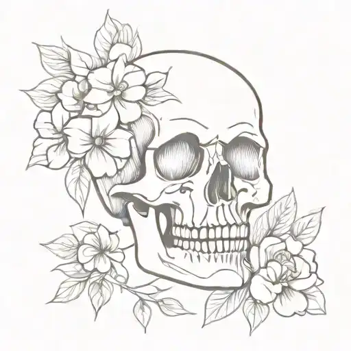 Skull And Flowers