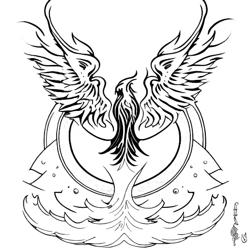 A Phoenix Rising From The Ashes With The Words 'Amori Fati' In Flames