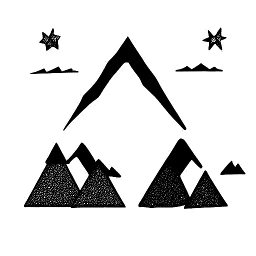 Dainty Mountain Trees And Stars