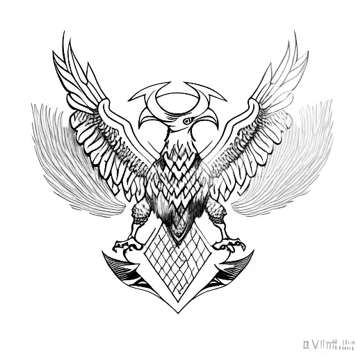 Viking Style Eagle With Forrest Background