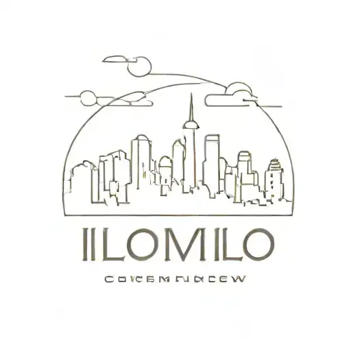 A Line Tattoo Of A City Skyline In The Shape Of The Word 'Ilomilo'