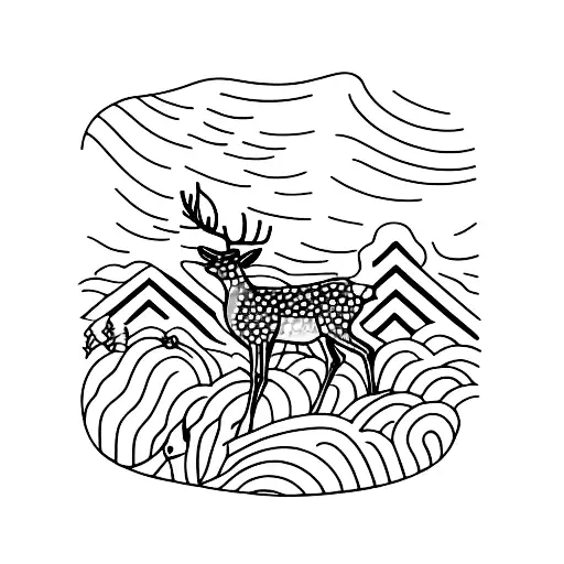 Deer In A Landscape
