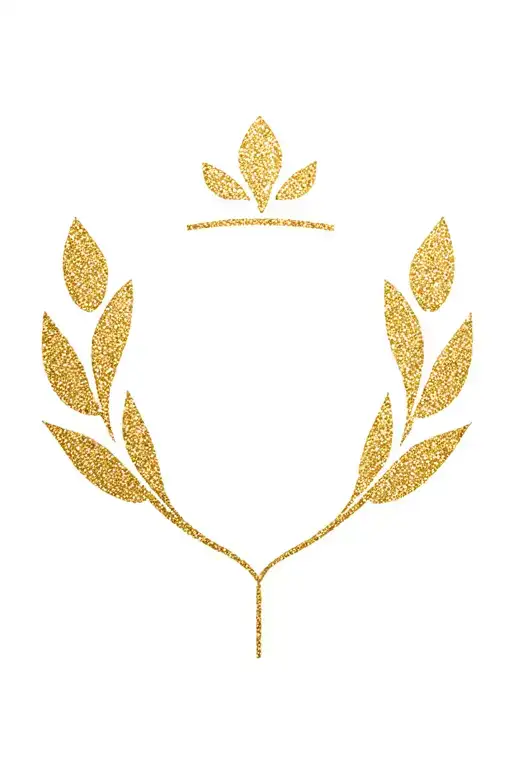 Glittery Gold Fine Line Crest