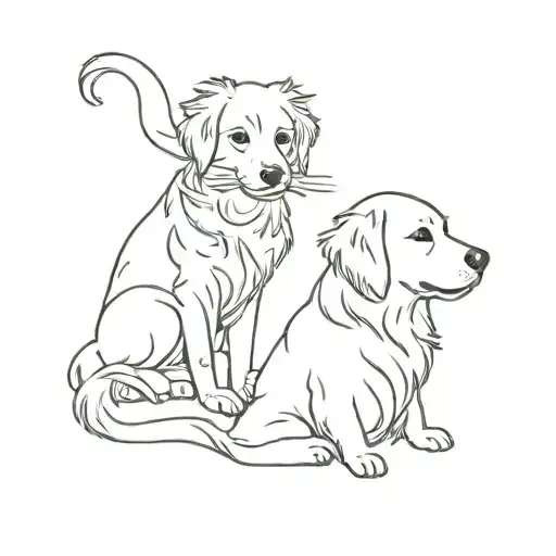 Cat And Golden Retriever