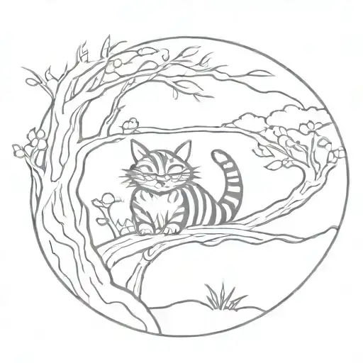 Cheshire Cat Trippy Scenery