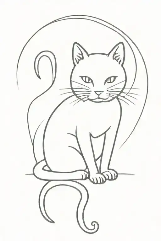 Minitattoo Cat Sitting