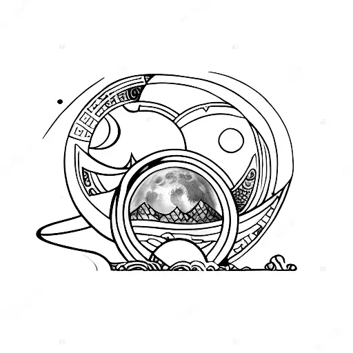 Unalome With Moon Phases