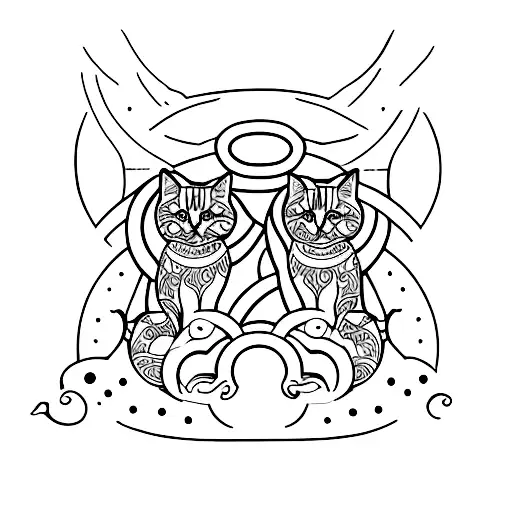 Gemini Symbol And Cats