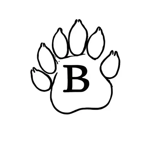 Small Dog Paw With Letter B