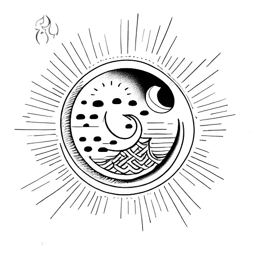 A Crescent Moon With An Orange Heart-shaped Glow