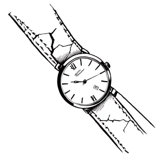 A Broken Watch The Small Hand Of The Watch In The 7 And The Big One In The 13